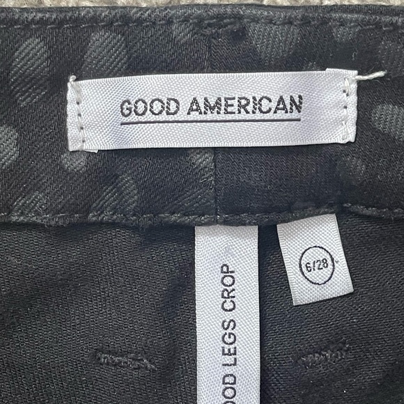 Good American black cheetah print jeans size 6 - Picture 5 of 7